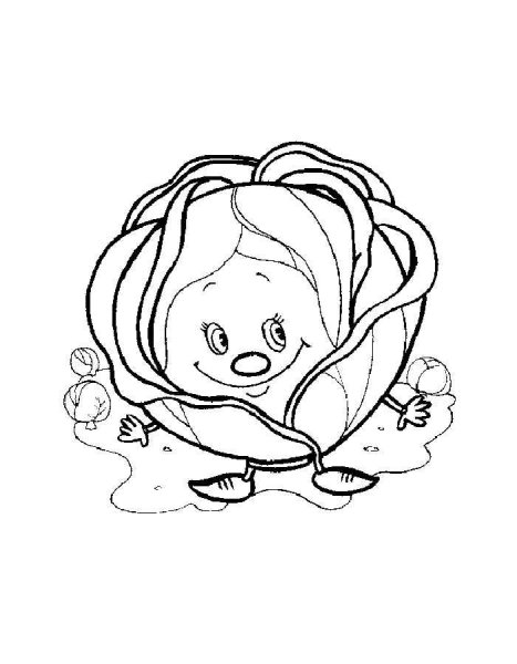 Капуста раскраска для детей