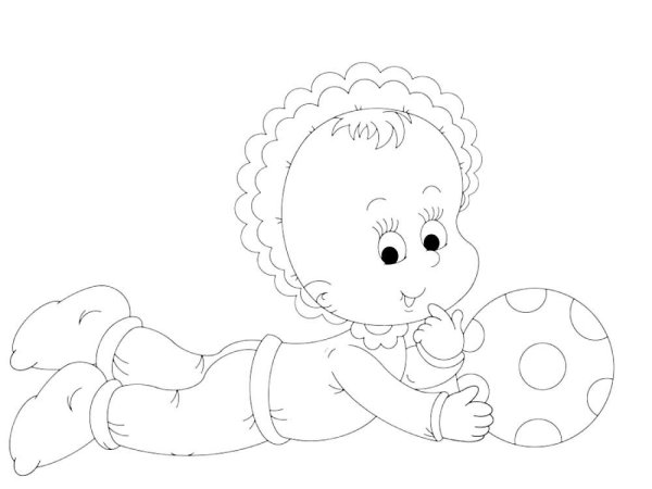 Кукла раскраска для малышей