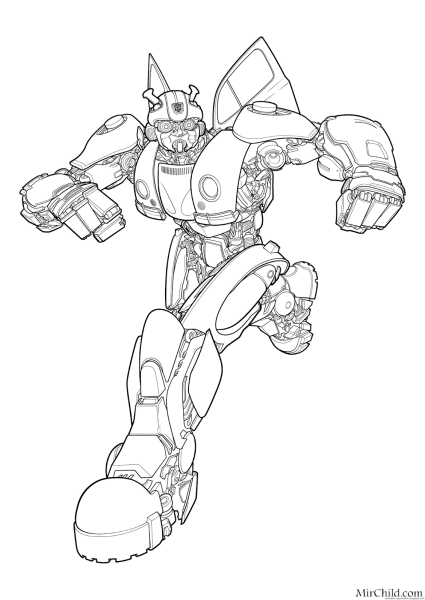 Раскраска Оптимус и Мегатрон и Бамблби