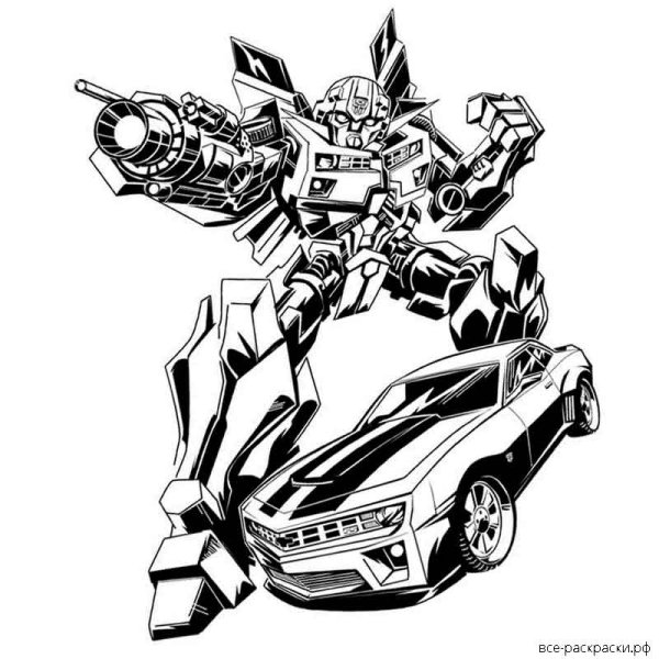 Раскраска трансформеры Бамблби