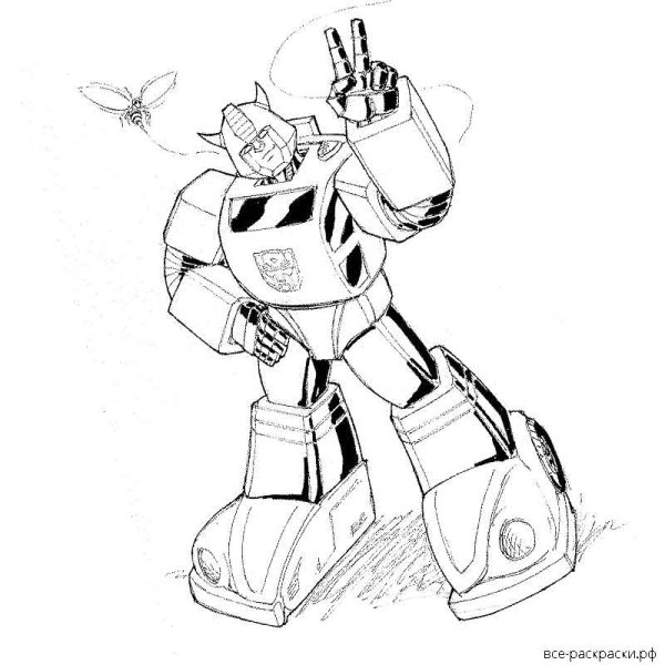 Раскраски роботы трансформеры Бамблби
