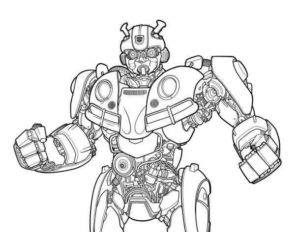 Раскраска Оптимус Прайм и Бамблби