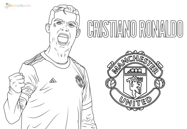 Раскраска Роналдо Манчестер Юнайтед