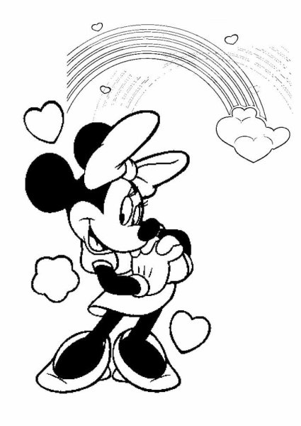 Мини и Микки Маус раскраска