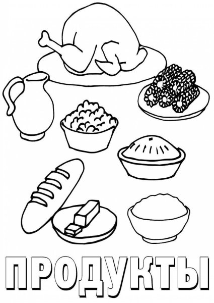 Раскраска продукты