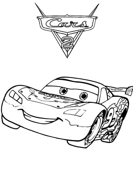 Раскраски Тачки 2 молния Маккуин