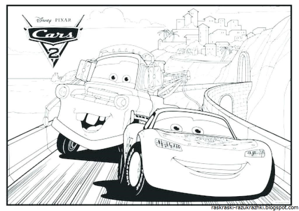 Тачки молния Маккуин раскраска