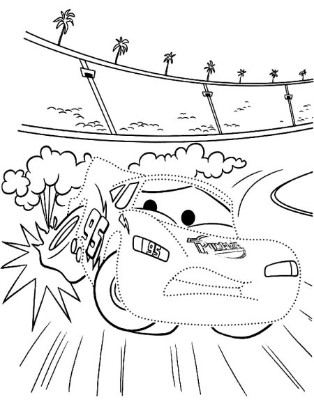 Раскраски Тачки 2 молния Маккуин