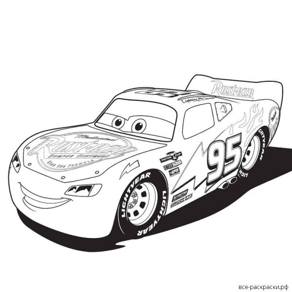 Раскраски Тачки Маккуин Диноко