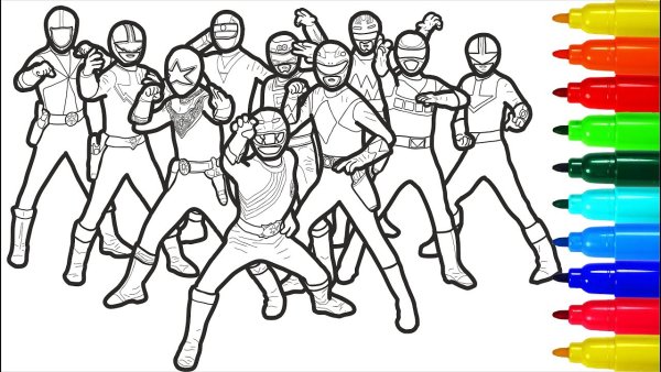 Раскраски для мальчиков Могучие рейнджеры Самураи