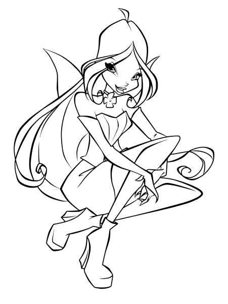 Раскраска Винкс Флора