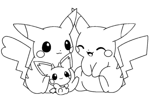 Покемоны раскраска Пичу