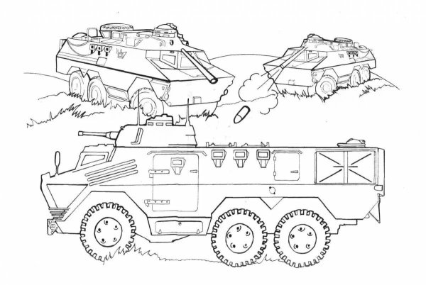 Раскраски танки БТР Военная техника