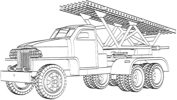 Раскраска Катюша Военная техника бм13
