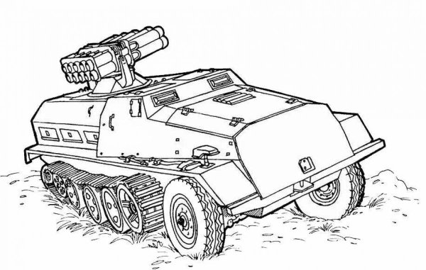 Раскраска Военная техника БТР