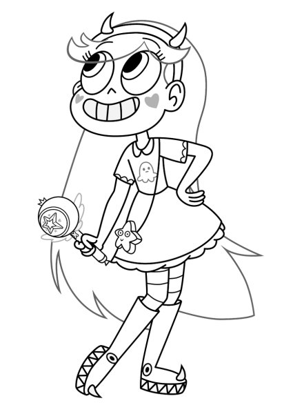 Звёздная принцесса и силы зла расскраски