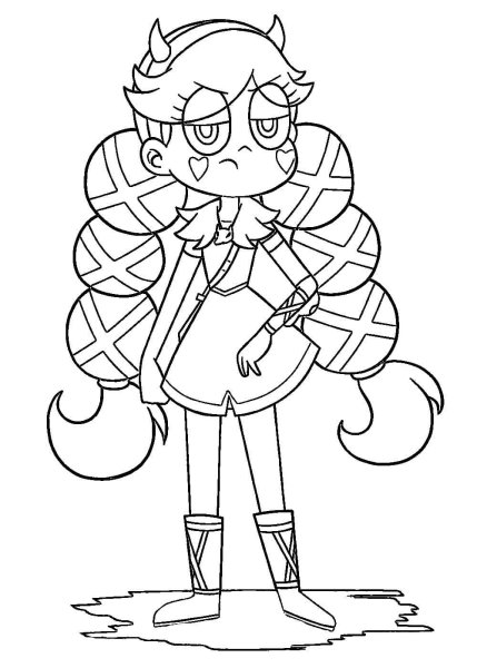 Звёздная принцесса и силы зла раскраска