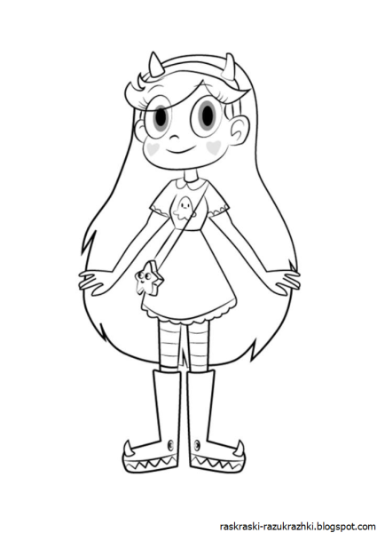 Раскраска принцесса Звездочка Баттерфляй