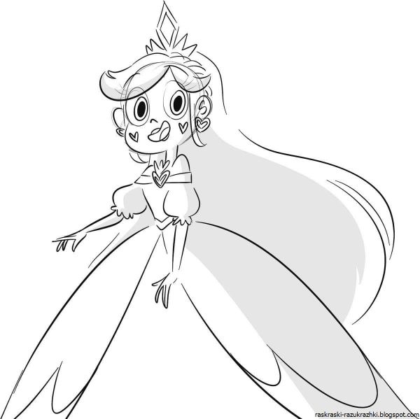 Звездная принцесса против сил зла раскраска