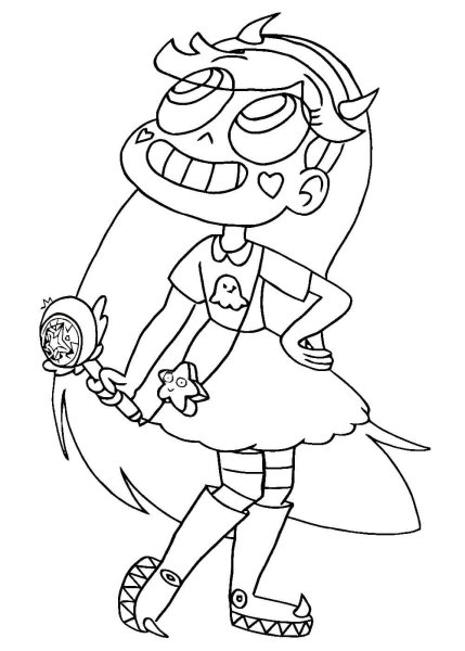 Звёздная принцесса и силы зла раскраска