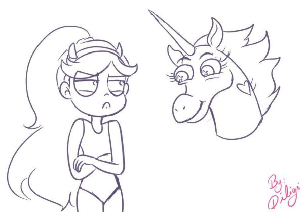 Звёздная принцесса и силы зла раскраска Пониголовая