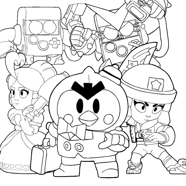 БРАВЛ старс герои раскраска