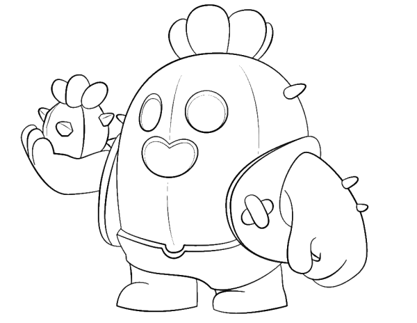 Раскраска с БРАВЛ старс с Пайк