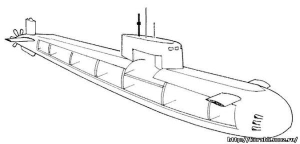 Рисунок подводной лодки Курск