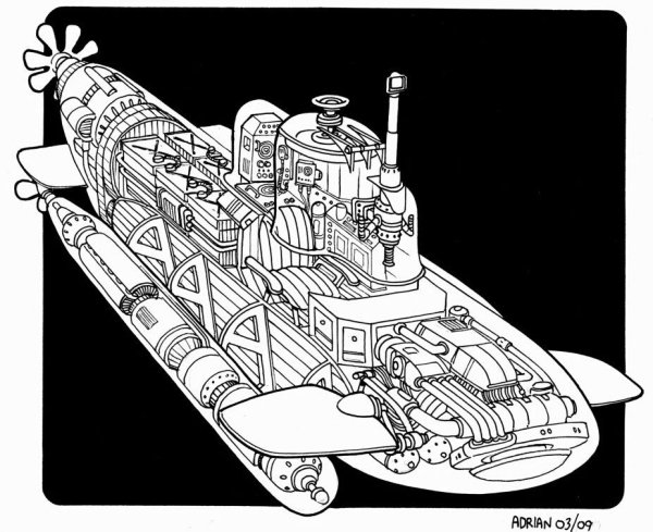 Подводная лодка для выжигания