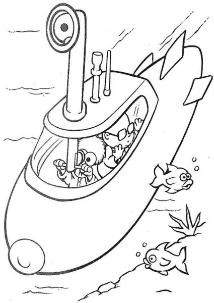 Подводная лодка для раскрашивания