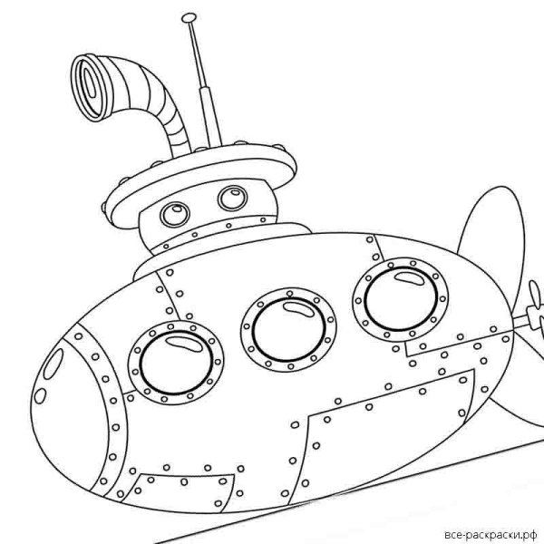 Подводная лодка сбоку рисунок