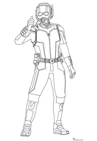 Раскраска человек муравей Марвел