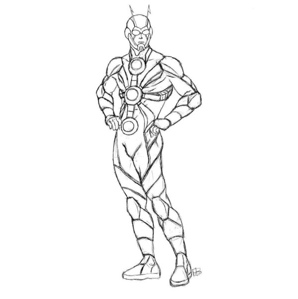 Раскраска Мстители человек муравей