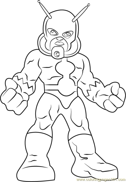 Раскраска Мстители человек муравей