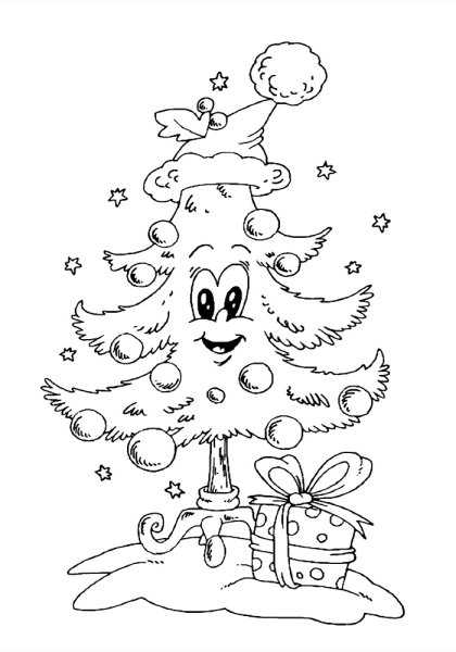 Новогодние раскраски для малышей