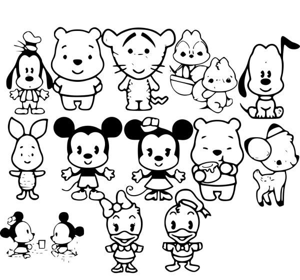 Наклейки чёрно белые маленькие