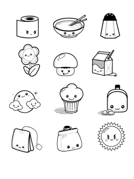 Рисунки для срисовки еда раскраска