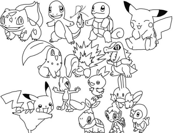 Маленькие покемоны раскраска