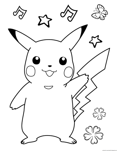 Раскраски покемоны Пикачу