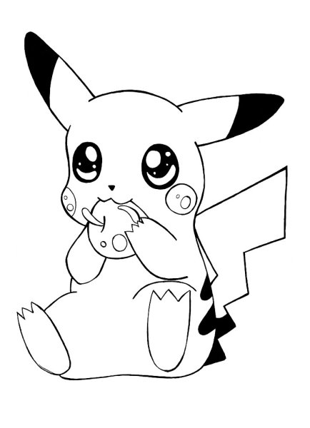 Раскраски Пикачу милые аниме