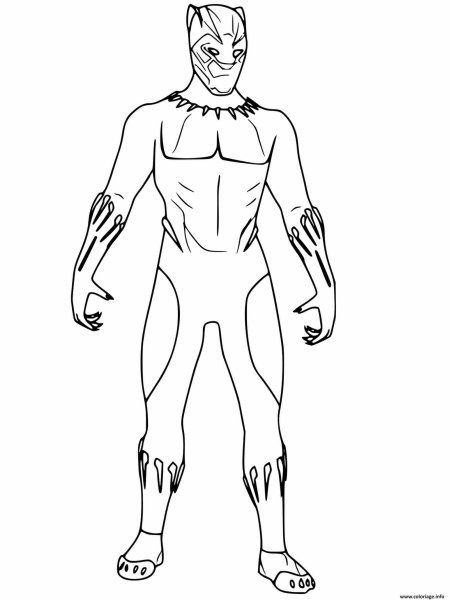 Раскраска герои Марвел черная пантера