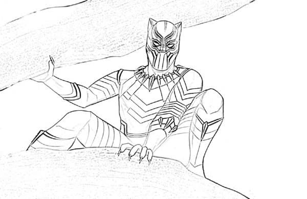 Раскраска Мстители черная пантера