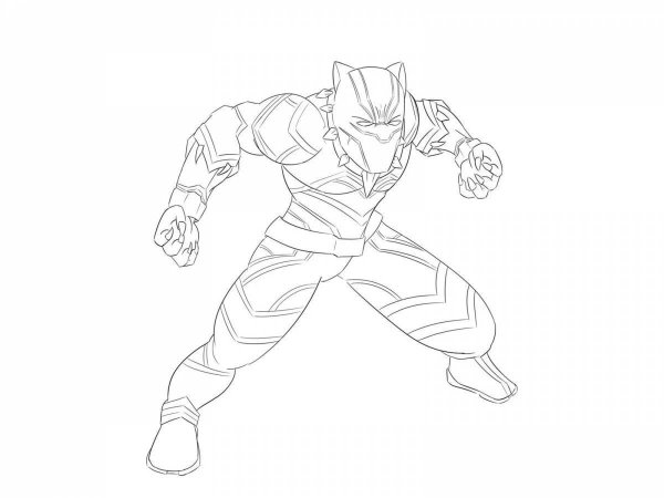 Раскраска черная пантера Марвел