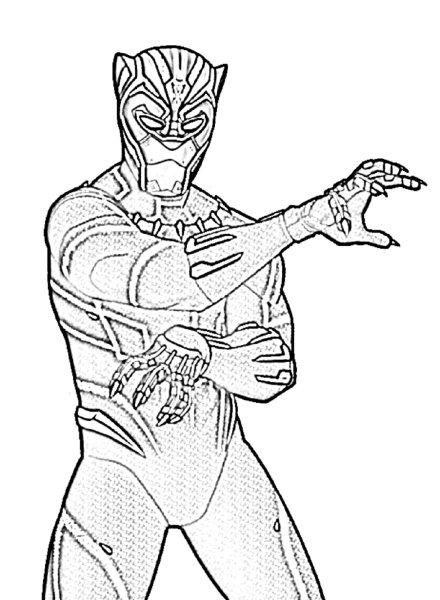 Раскраска Супергерои черная пантера