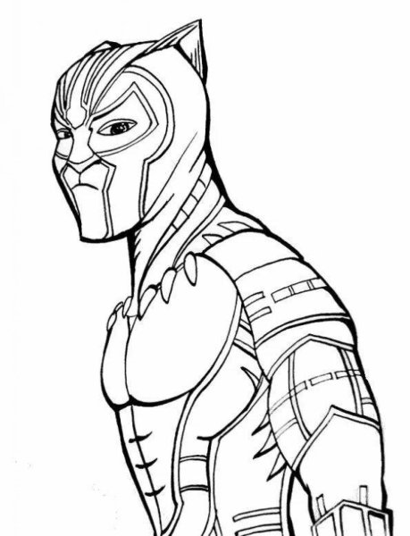 Раскраска черная пантера Марвел