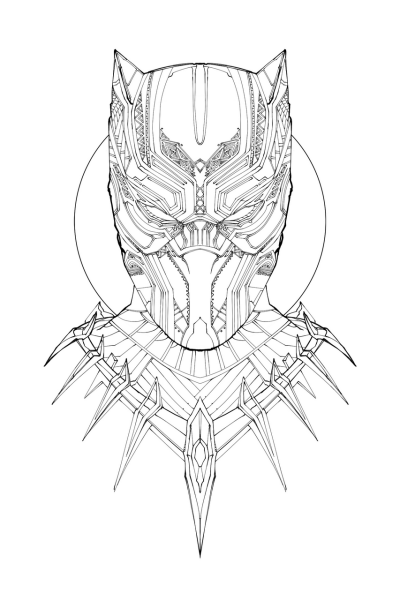 Чёрная пантера Марвел рисунок