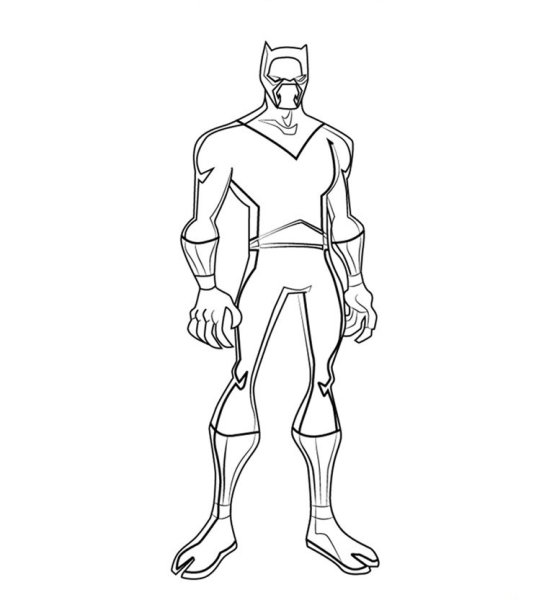 Раскраска Супергерои черная пантера