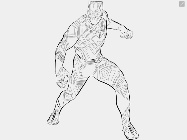 Раскраска герои Марвел черная пантера