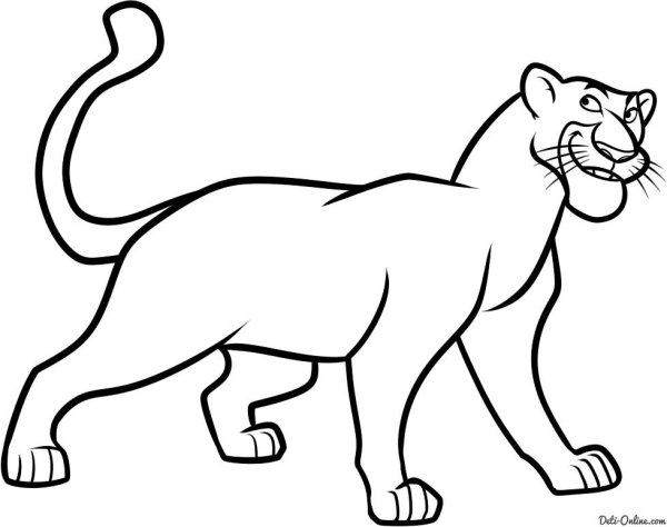 Пантера раскраска для детей