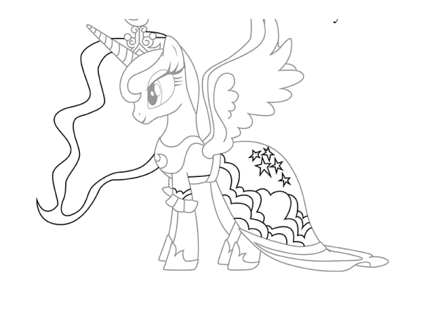 Селестия в платье раскраска